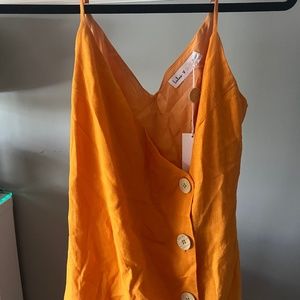 Lulus XS orange buttoned-up dress